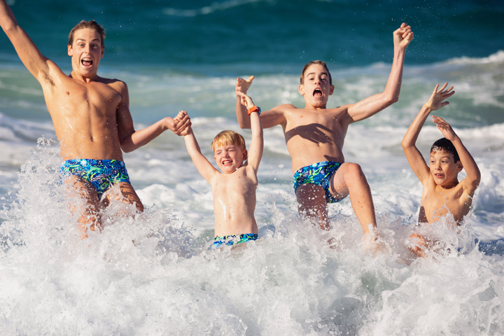 The Pines Boys catching some waves.