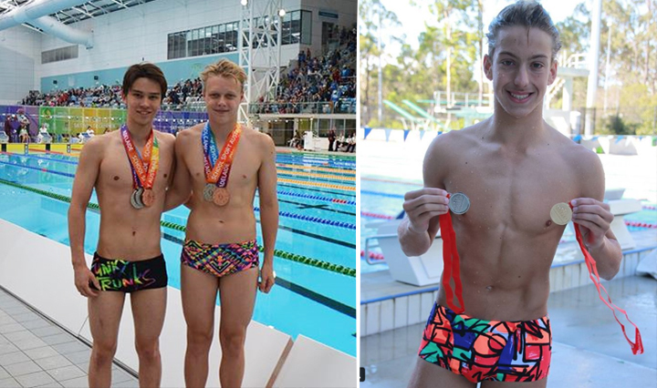 Left - Ryan Bicknell strikes a pose with a mate at PSG 17. Right - Elliot Weber
